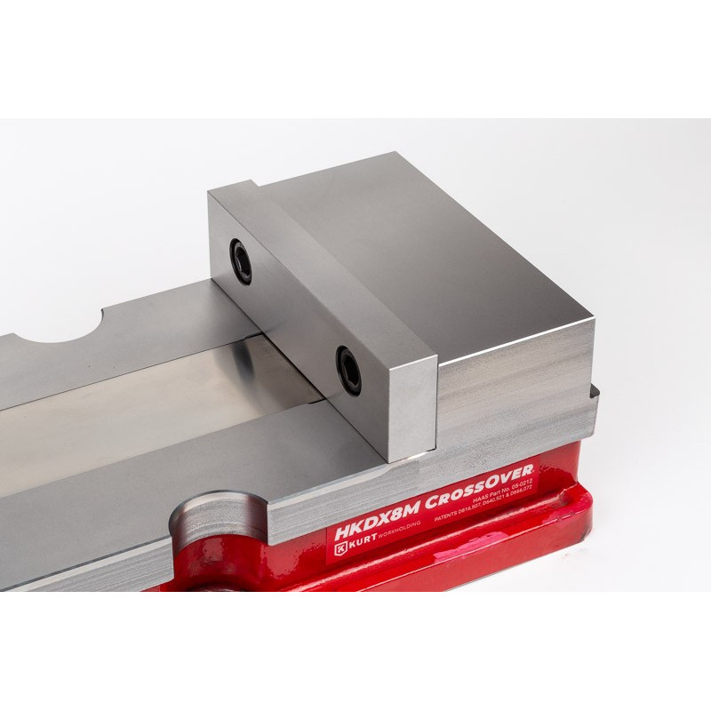 200mm (8") Single-Station Fixed-Jaw Vise, 265mm (10-1/2") Opening, Flange Style, Haas Workholding by Kurt