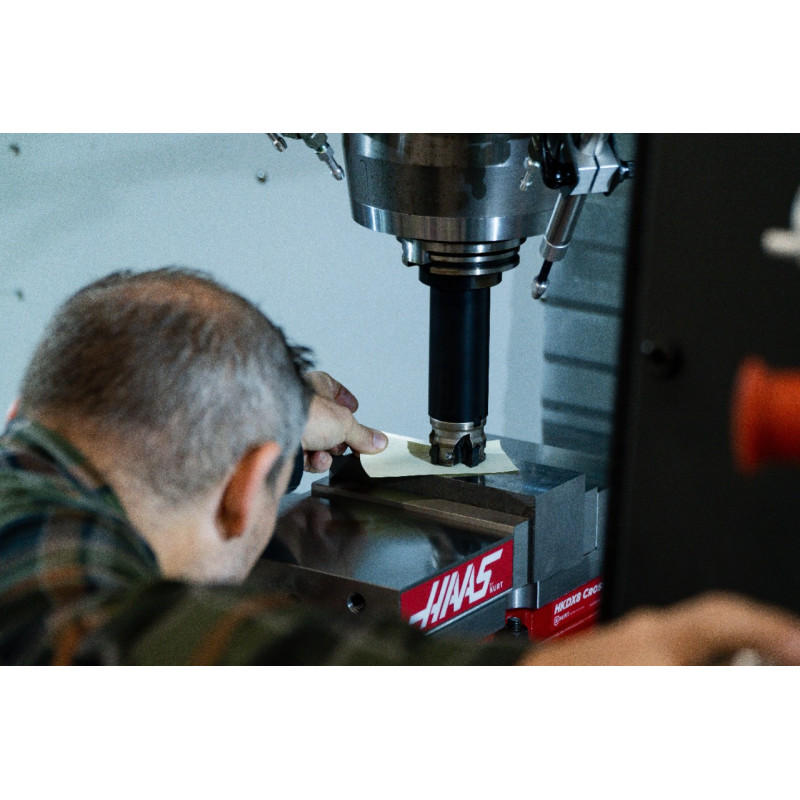 200mm (8") Single-Station Fixed-Jaw Vise, 265mm (10-1/2") Opening, Flange Style, Haas Workholding by Kurt