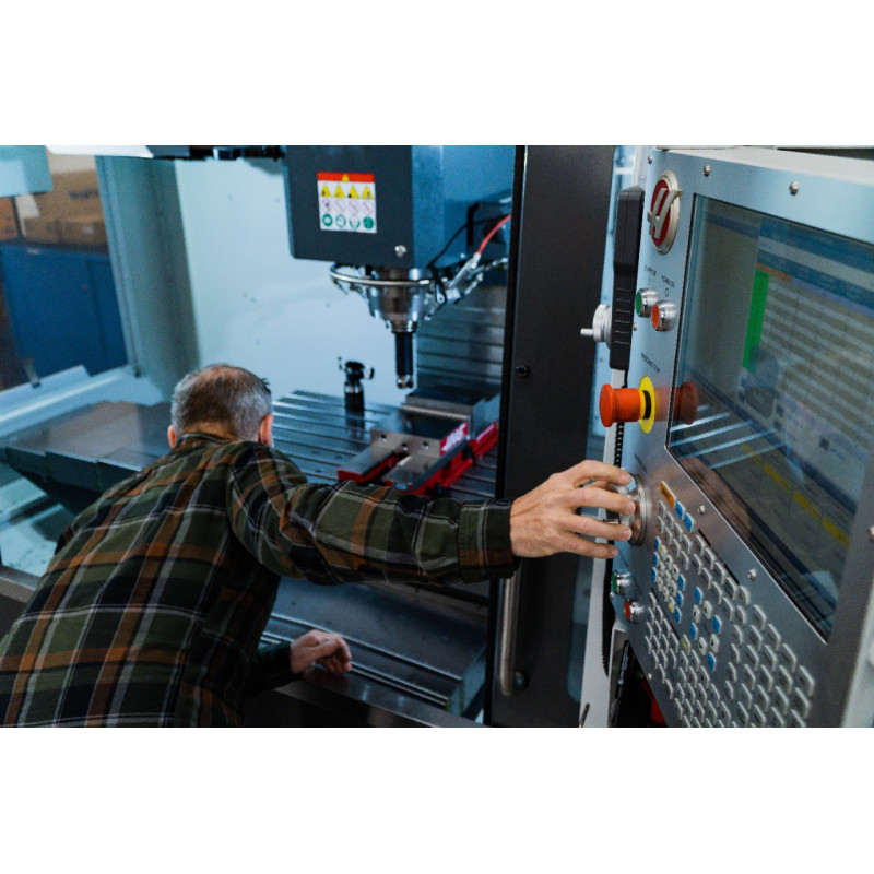 200mm (8") Single-Station Fixed-Jaw Vise, 265mm (10-1/2") Opening, Flange Style, Haas Workholding by Kurt