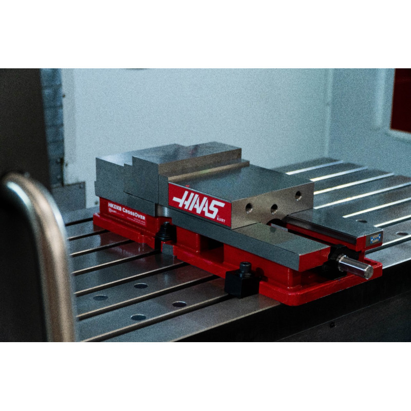 200mm (8") Single-Station Fixed-Jaw Vise, 265mm (10-1/2") Opening, Flange Style, Haas Workholding by Kurt