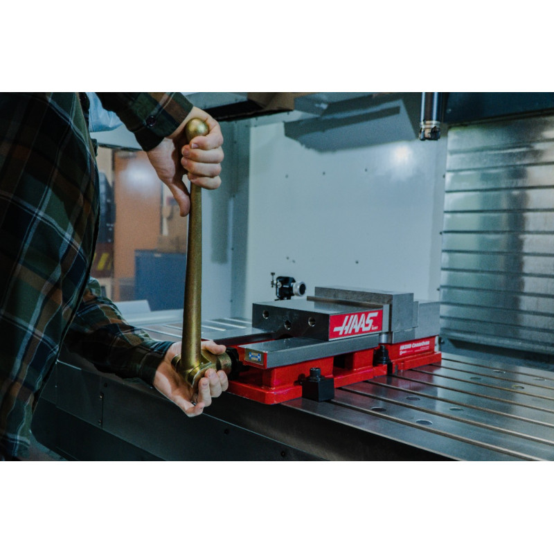 200mm (8") Single-Station Fixed-Jaw Vise, 265mm (10-1/2") Opening, Flange Style, Haas Workholding by Kurt