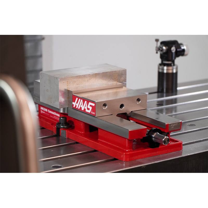 150mm (6") Single-Station Fixed Jaw Vise, 225mm (9") Opening, Flange Style, Haas Workholding by Kurt