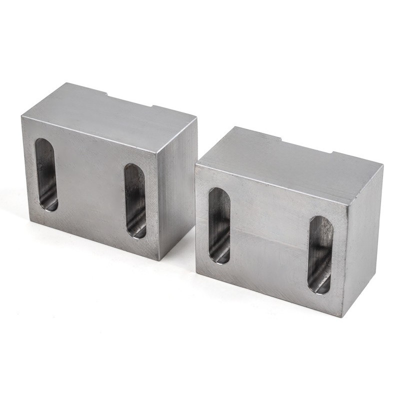 Soft Steel 75mm (3") Machinable Self-Centering Air Vise Jaws, Serrated