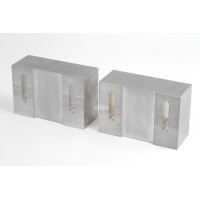 Aluminum 150mm (6") Machinable Self-Centering Air Vise Jaws, Serrated