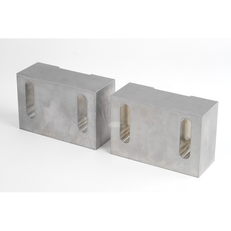 Aluminum 150mm (6") Machinable Self-Centering Air Vise Jaws, Serrated