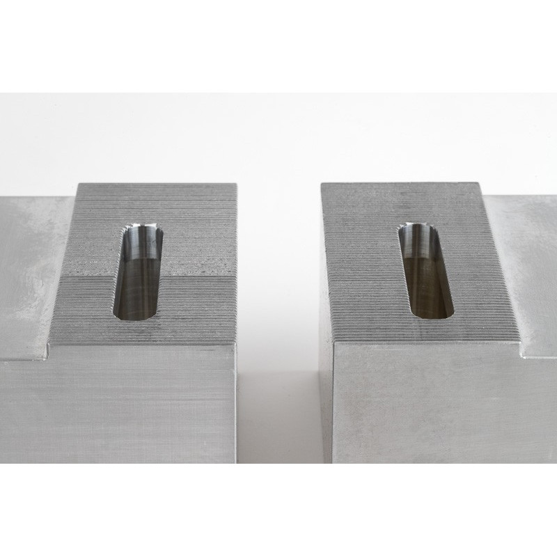 Aluminum 150mm (6") Machinable Self-Centering Air Vise Jaws, Serrated