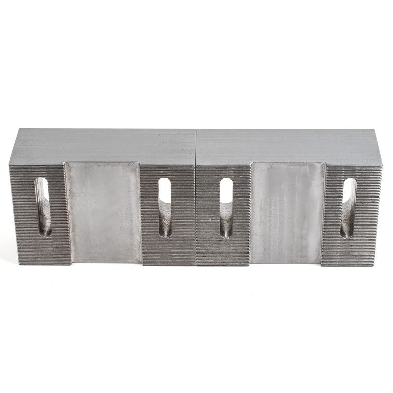 Soft Steel 150mm (6") Machinable Self-Centering Air Vise Jaws, Serrated