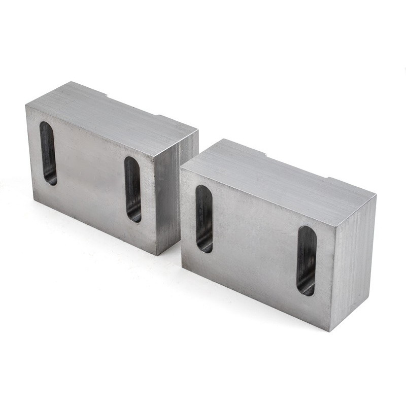 Soft Steel 150mm (6") Machinable Self-Centering Air Vise Jaws, Serrated