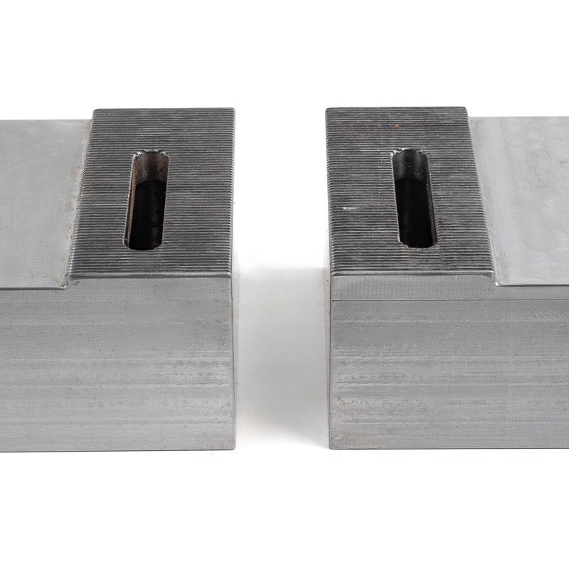 Soft Steel 150mm (6") Machinable Self-Centering Air Vise Jaws, Serrated