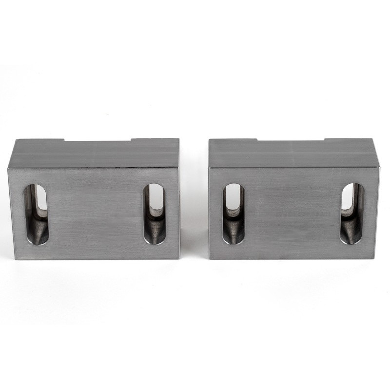 Soft Steel 100mm (4") Machinable Self-Centering Air Vise Jaws, Serrated