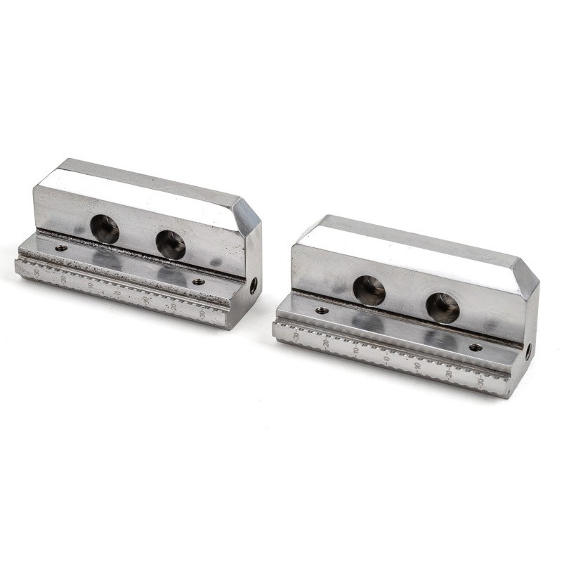 Hard Steel 3" (75mm) Non-Machinable Serrated Self-Centering Vise Jaws