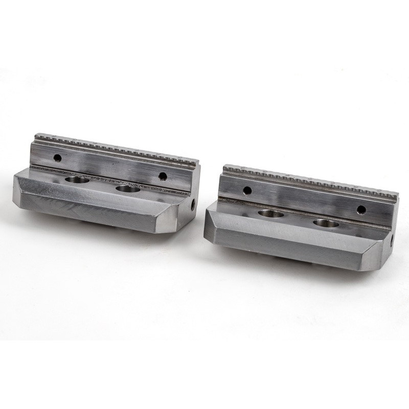 Hard Steel 3" (75mm) Non-Machinable Serrated Self-Centering Vise Jaws