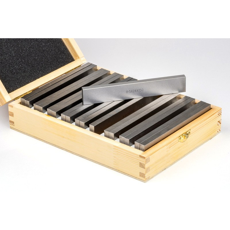 Hard Steel Blank Parallel Set, 150mm Length x 8.5mm Width, 14-44mm Height, 9 Pairs