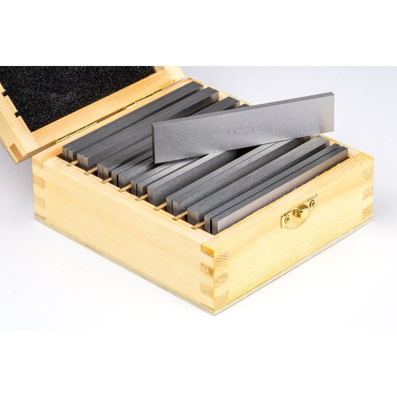 Hard Steel Blank Parallel Set, 100mm Length x 4mm Width, 10-42mm Height, 9 Pairs