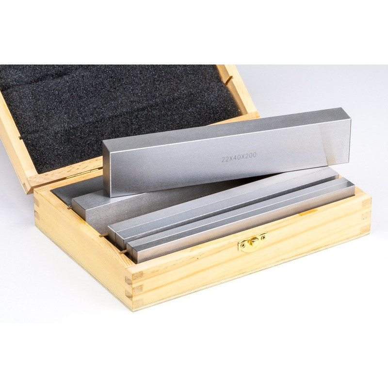 Hard Steel Blank Parallel Set, 200mm Length x 8-22mm Width, 24-40mm Height, 4 Pairs