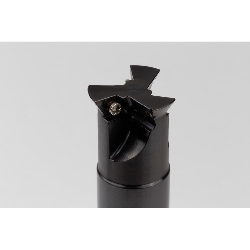 60° Indexable Dovetail Cutter, 25mm Diameter x 20mm Shank x 120mm Overall Length, 3 Inserts