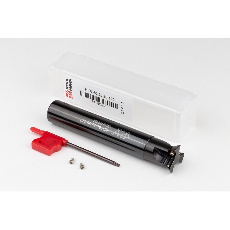 60° Indexable Dovetail Cutter, 25mm Diameter x 20mm Shank x 120mm Overall Length, 3 Inserts