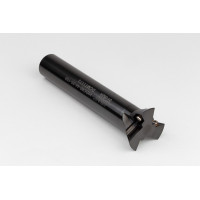 60° Indexable Dovetail Cutter, 44mm Diameter x 25mm Shank x 150mm Overall Length, 3 Inserts