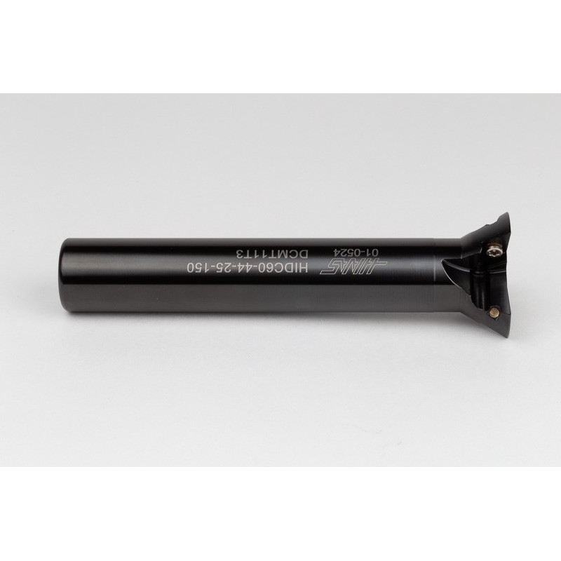 60° Indexable Dovetail Cutter, 44mm Diameter x 25mm Shank x 150mm Overall Length, 3 Inserts