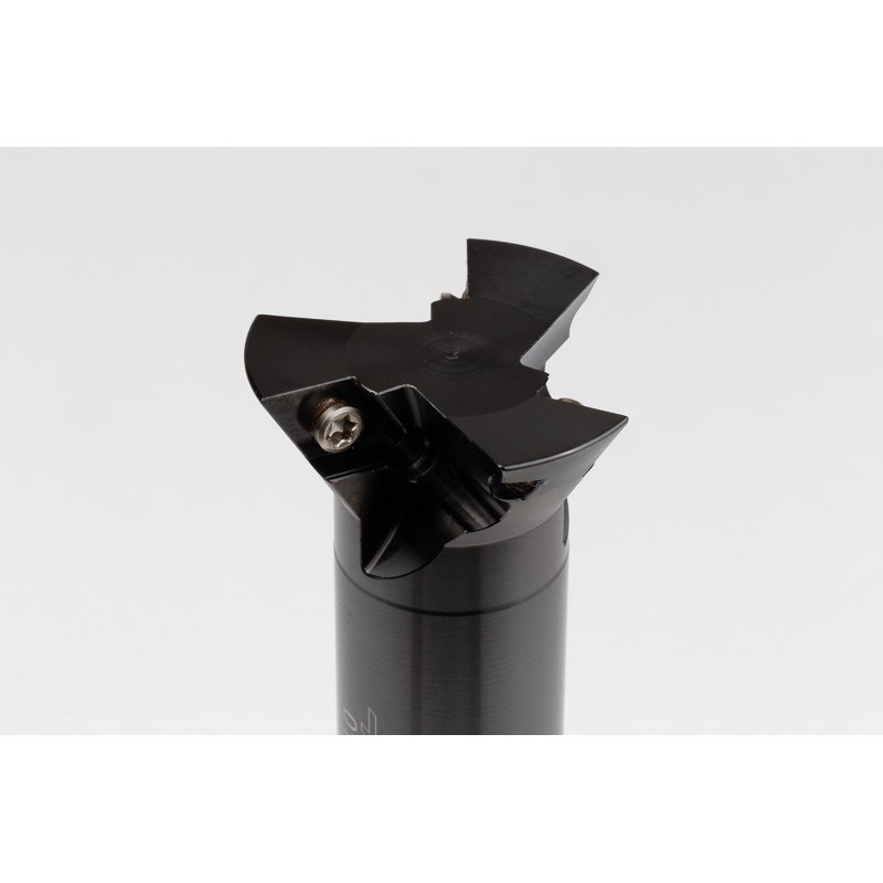 60° Indexable Dovetail Cutter, 44mm Diameter x 25mm Shank x 150mm Overall Length, 3 Inserts