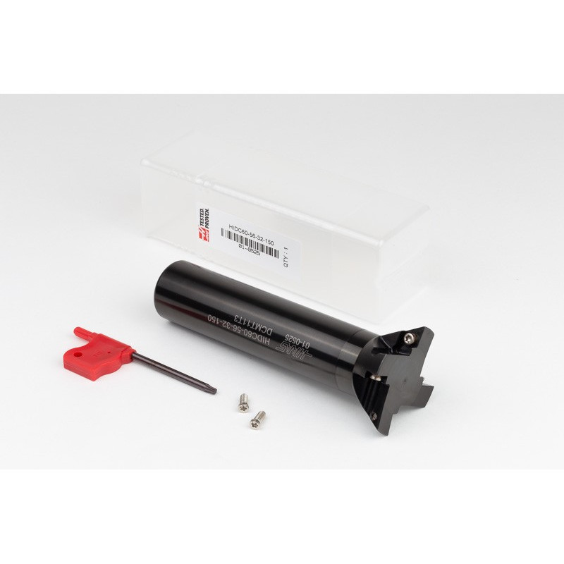 60° Indexable Dovetail Cutter, 56mm Diameter x 32mm Shank x 150mm Overall Length, 4 Inserts