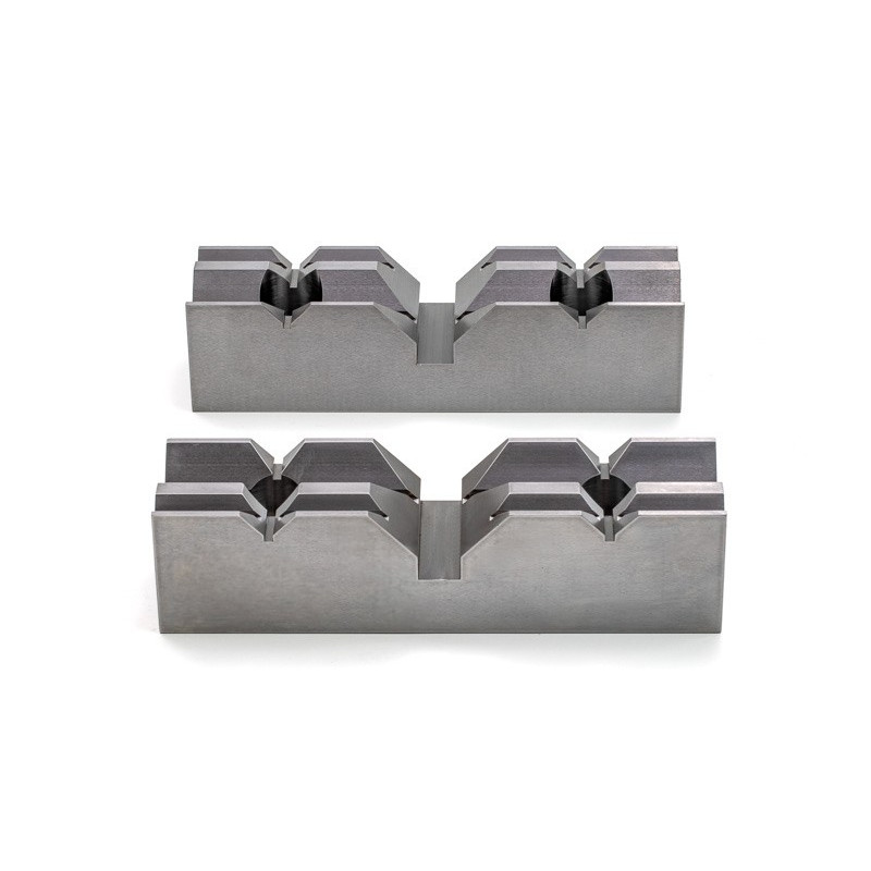 Hard Steel 8" (200mm) Non-Machinable V-Groove Vise Jaws