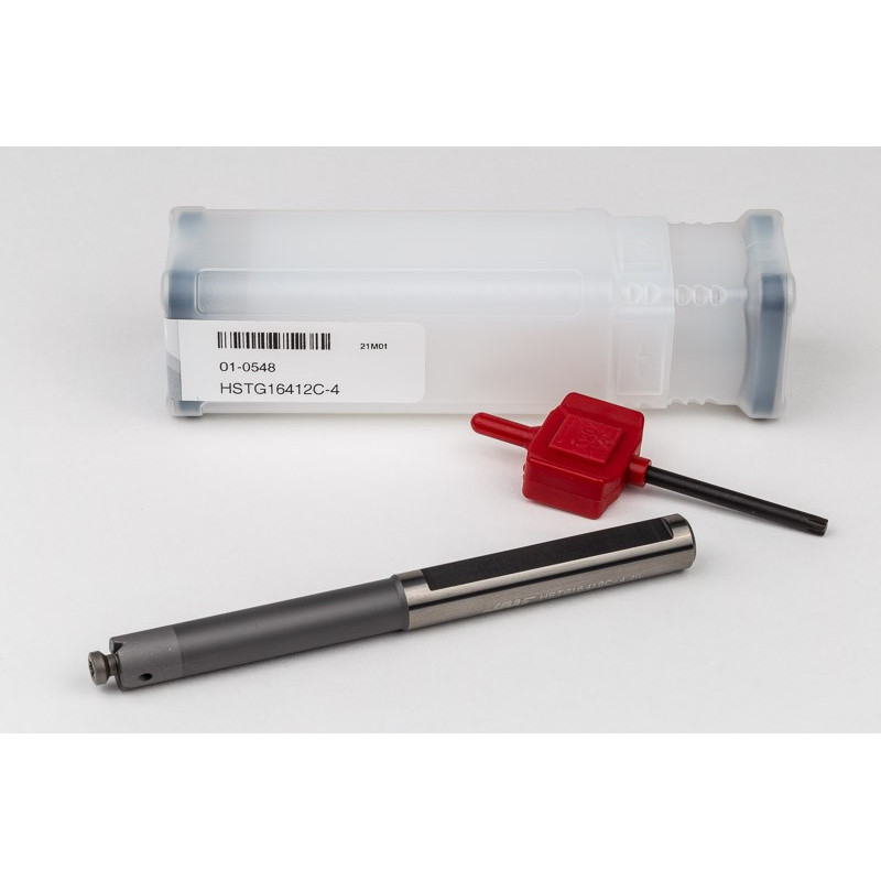 HSTG16412C-4, 12mm Ø Carbide Shank Small Internal (ID) Grooving/Threading Bar, Insert Size 6, Through-Tool Coolant