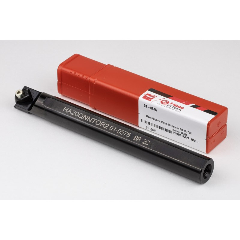HA20QNNTOR2, сталевий хвостовик Ø 20 мм, внутрішній (ID), різьбонарізний різець Haas Notch, правий, розмір пластини 2, подача охолодження через інструмент