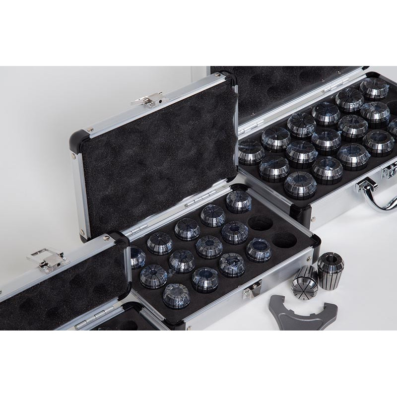 46-Piece, Metric ER Straight Bore Collet Kit; ER16, ER25, and ER32