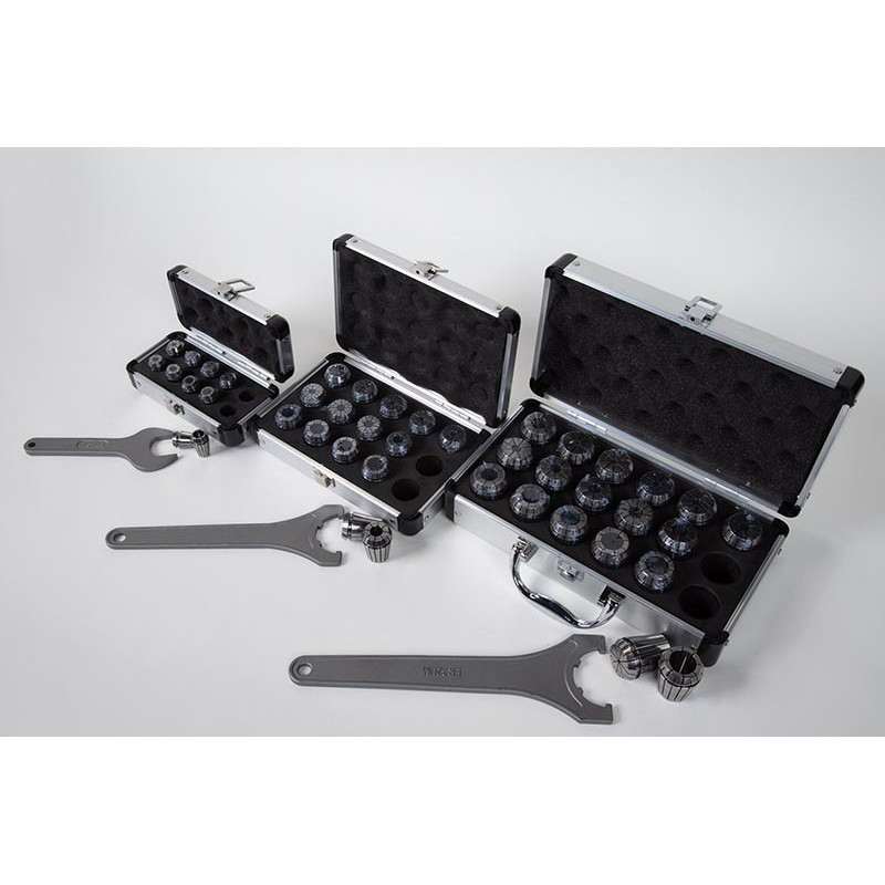 46-Piece, Metric ER Straight Bore Collet Kit; ER16, ER25, and ER32