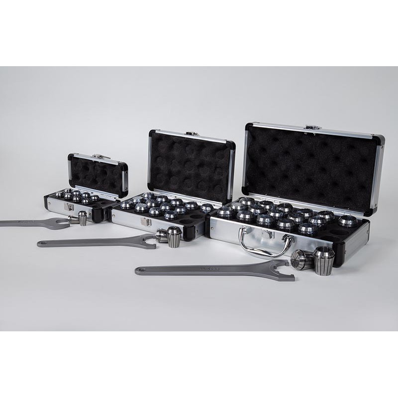 46-Piece, Metric ER Straight Bore Collet Kit; ER16, ER25, and ER32