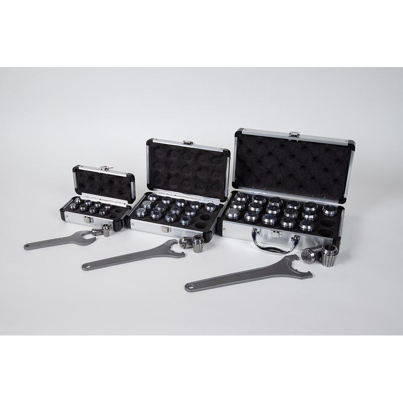 46-Piece, Metric ER Straight Bore Collet Kit; ER16, ER25, and ER32