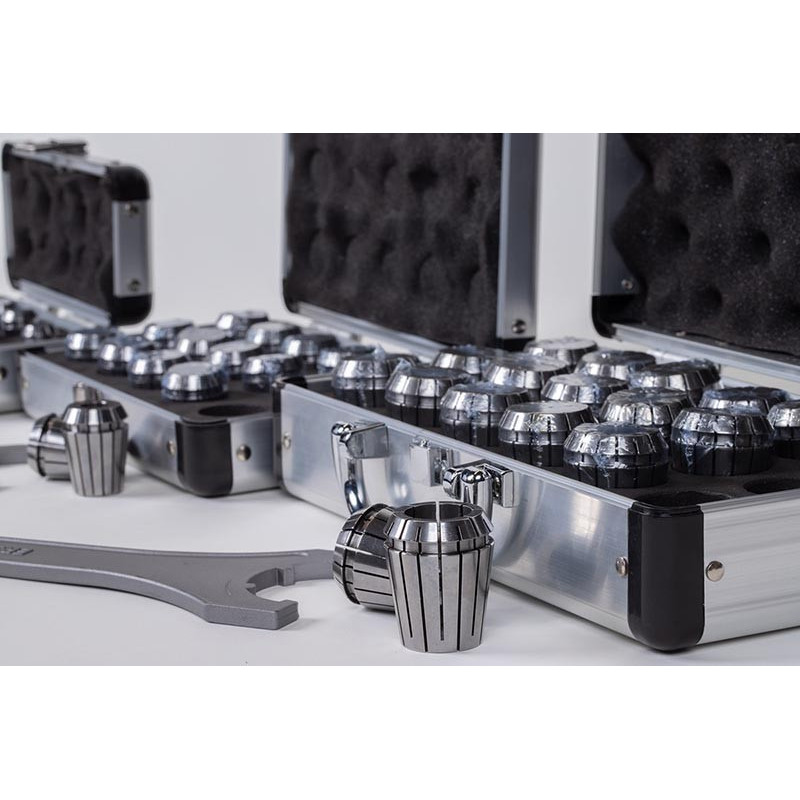 46-Piece, Metric ER Straight Bore Collet Kit; ER16, ER25, and ER32
