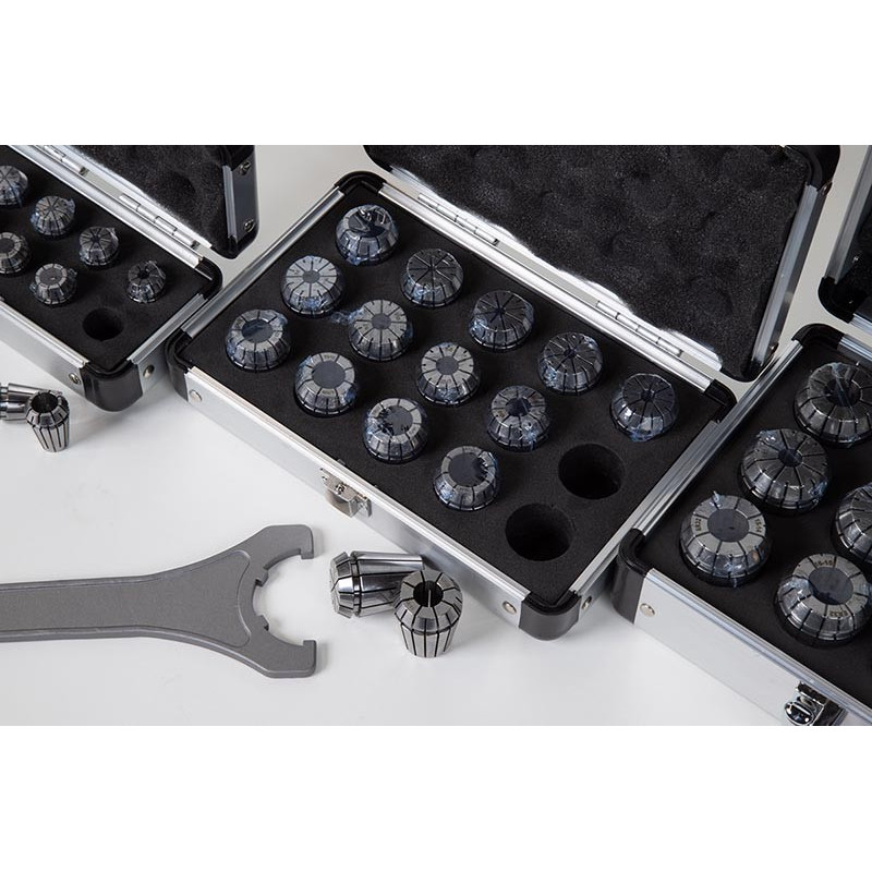 46-Piece, Metric ER Straight Bore Collet Kit; ER16, ER25, and ER32