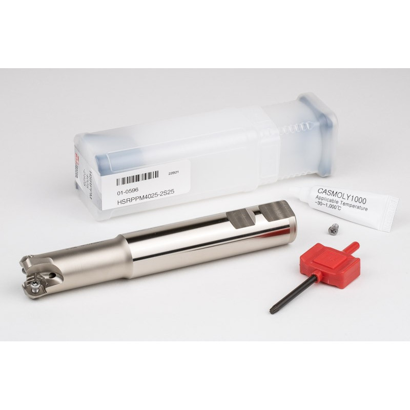 HRPP, 25mm Ø Indexable End Mill, 25mm Shank x 11° Lead Angle x 160mm Overall Length, 2 Flute, TSC
