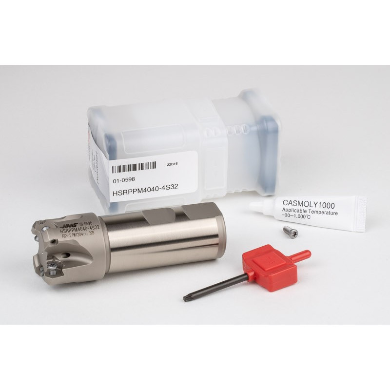 HRPP, 40mm Ø Indexable End Mill, 32mm Shank x 11° Lead Angle x 105mm Overall Length, 4 Flute, TSC