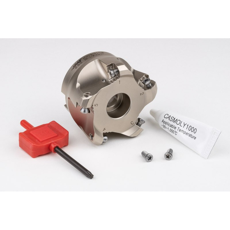 HRPP, 63mm Ø Shell Mill, 22mm Pilot Bore x 11° Lead Angle, 5 Flute, Positive/Positive Geometry, TSC