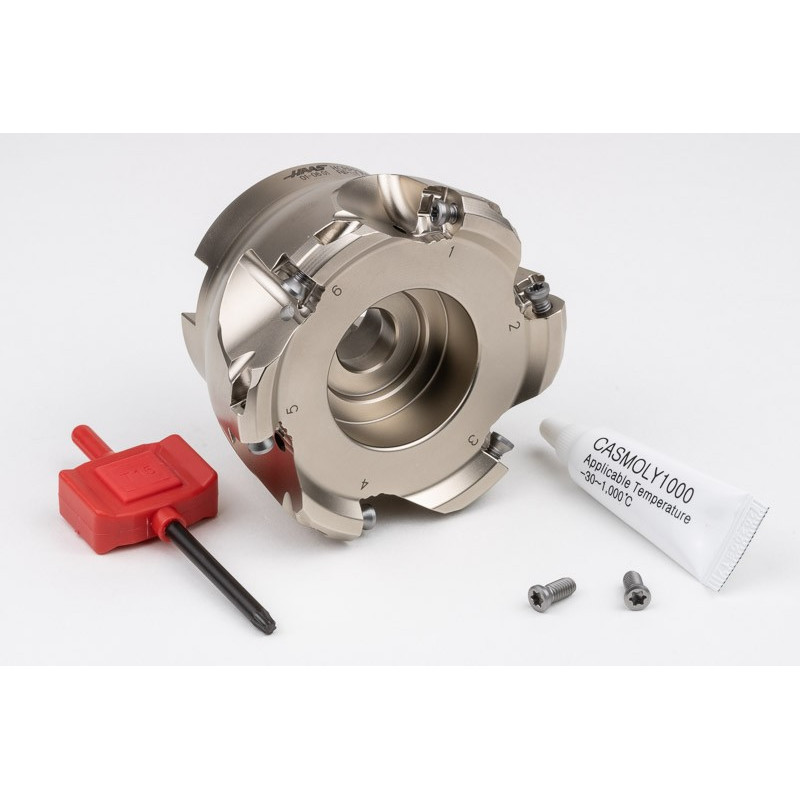 HRPP, 80mm Ø Shell Mill, 27mm Pilot Bore x 11° Lead Angle, 6 Flute, Positive/Positive Geometry, TSC