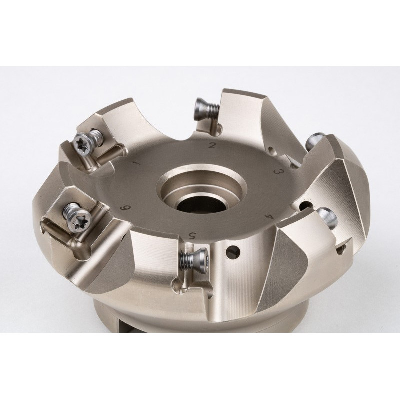 HCSNP, насадний фрезер Ø 63 мм, напрямний отвір 22 мм x кут нахилу 45°, 6 зубців, негативна/позитивна геометрія, TSC