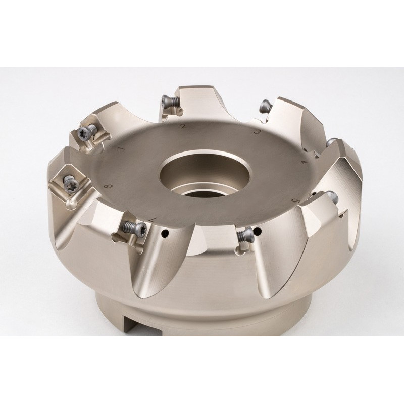 HCSNP, насадний фрезер Ø 100 мм, напрямний отвір 32 мм x кут нахилу 45°, 8 зубців, негативна/позитивна геометрія, TSC