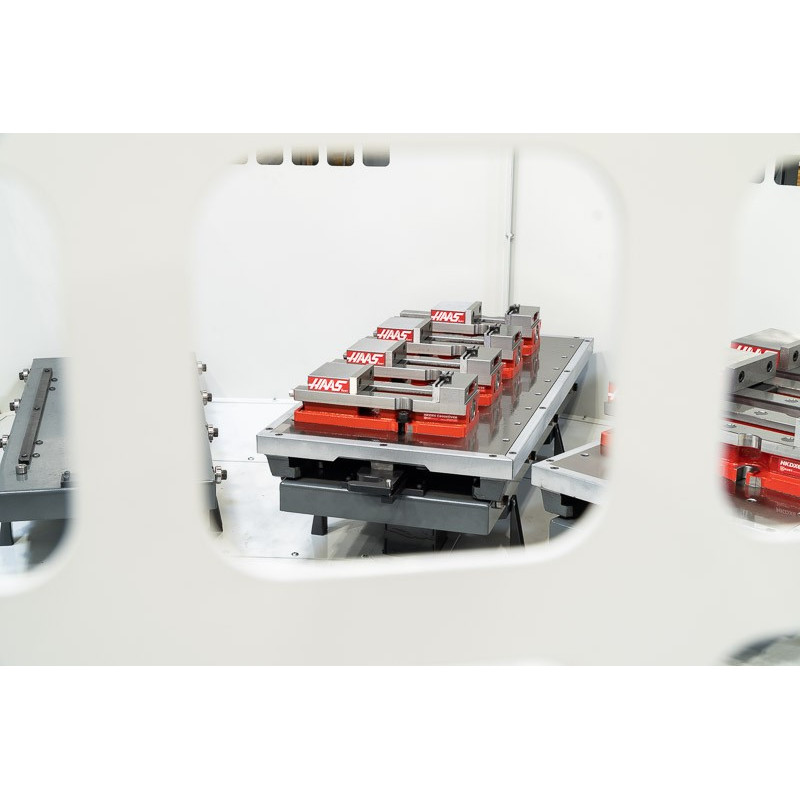 Pack of 4, 100mm (4") Single-Station Fixed-Jaw Vise, 165mm (6.5") Opening, Flange Style, Haas Workholding by Kurt