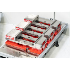 Pack of 3, 150mm (6") Single-Station Fixed-Jaw Vise, 230mm (9") Opening, Flange Style, Haas Workholding by Kurt