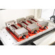 Pack of 3, 150mm (6") Single-Station Fixed-Jaw Vise, 230mm (9") Opening, Flange Style, Haas Workholding by Kurt