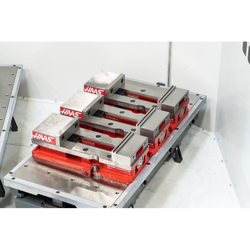 Pack of 3, 150mm (6") Single-Station Fixed-Jaw Vise, 230mm (9") Opening, Flange Style, Haas Workholding by Kurt