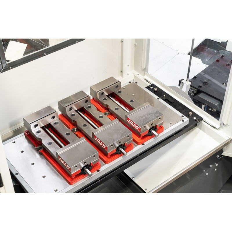 Pack of 3, 150mm (6") Single-Station Fixed-Jaw Vise, 230mm (9") Opening, Flange Style, Haas Workholding by Kurt