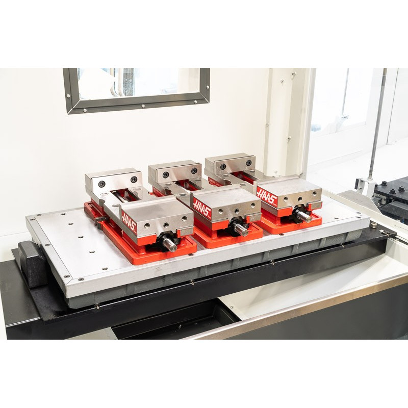 Pack of 3, 150mm (6") Single-Station Fixed-Jaw Vise, 230mm (9") Opening, Flange Style, Haas Workholding by Kurt