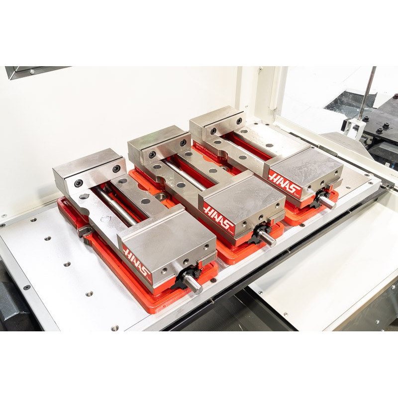 Pack of 3, 150mm (6") Single-Station Fixed-Jaw Vise, 230mm (9") Opening, Flange Style, Haas Workholding by Kurt