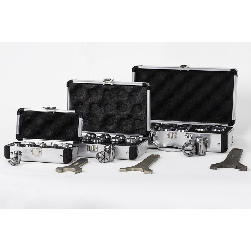 42-Piece, Metric ER Straight Bore Sealed Collet Kit; ER16, ER25, and ER32