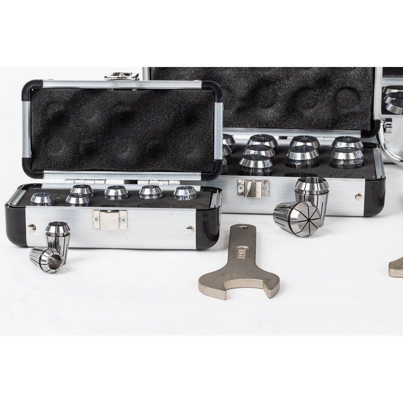 42-Piece, Metric ER Straight Bore Sealed Collet Kit; ER16, ER25, and ER32