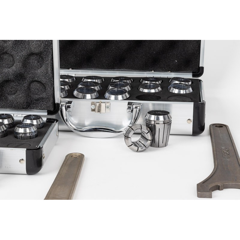 42-Piece, Metric ER Straight Bore Sealed Collet Kit; ER16, ER25, and ER32